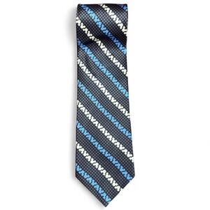 Walt Disney World Mickey Mouse Striped Tie Black Blue Hidden Mickey
